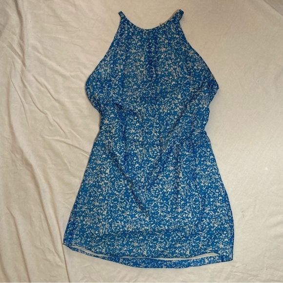 Diane Von Furstenberg Lainey 100% Silk Chiffon Dress Size 12 Blue - Picture 2 of 8